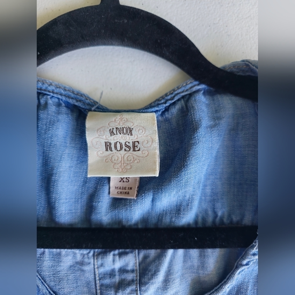Knox Rose M Women's Jumpsuit Romper Blue Denim Tank Sleeveless Size Xs - Picture 11 of 12